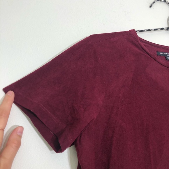 Brandy Melville maroon crushed velvet tshirt dress - Picture 5 of 9
